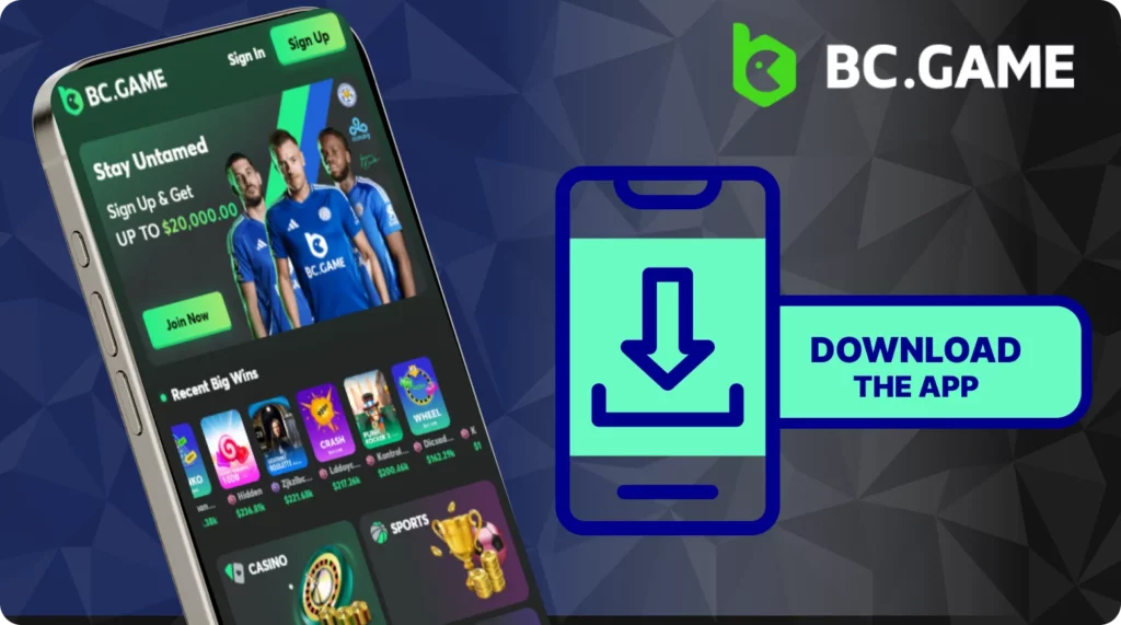 Steps that explain the process of installation of BC Game app for iOS