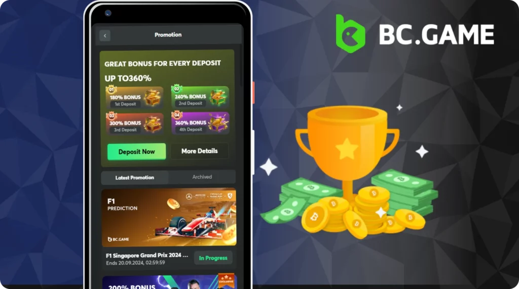 BC Game app welcome bonus